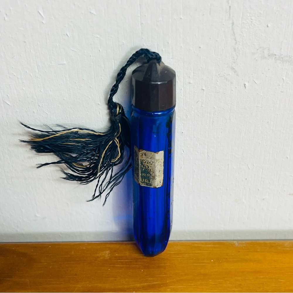 Evening In Paris Bourjois Real Parfum Perfume Blue Glass FRANCE ANTIQUE Empty - Picture 4 of 8